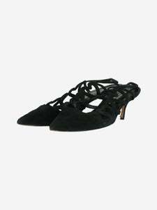 Manolo Blahnik Black suede slingback heels - size EU 40