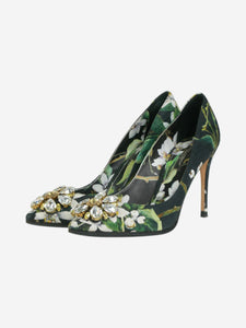 Dolce & Gabbana Black floral embellished pumps - size EU 37