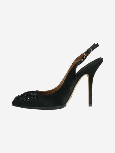 Black bejewelled slingback pumps - size EU 37 (UK 4) Heels Dolce & Gabbana 