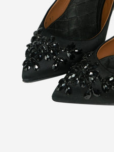 Dolce & Gabbana Black bejewelled slingback pumps - size EU 37 (UK 4)