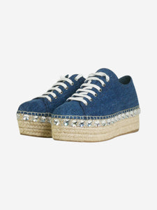 Miu Miu Blue denim platform espadrilles - size EU 36