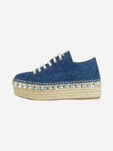 Miu Miu Blue denim platform espadrilles - size EU 36