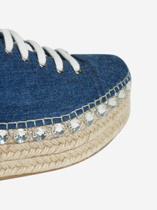 Miu Miu Blue denim platform espadrilles - size EU 36