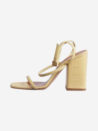 Pale yellow croc-effect sandal heels - size EU 36 Heels Paris Texas 