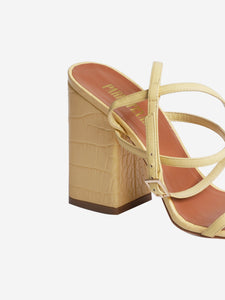 Paris Texas Pale yellow croc-effect sandal heels - size EU 36