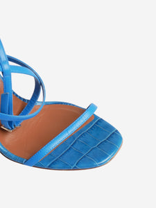 Paris Texas Blue croc-effect sandal heels - size EU 36