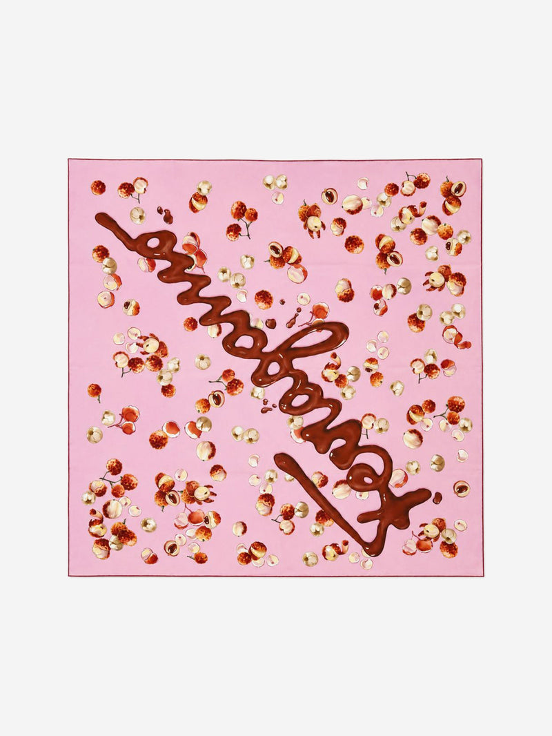 Pink lychee printed silk scarf Scarves Salvatore Ferragamo 