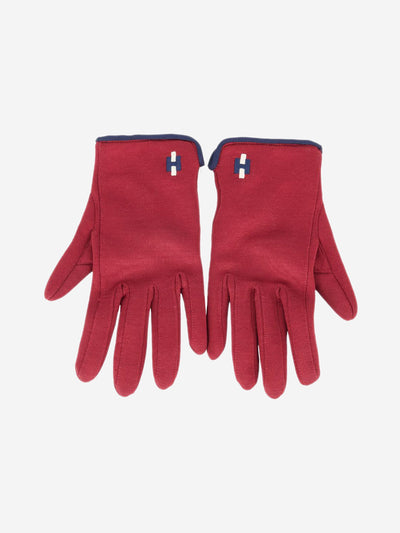 Red cotton and silk-blend gloves Gloves Hermes 