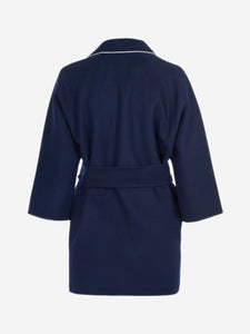 Max Mara Navy blue shawl coat - size UK 6