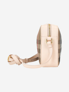 Burberry Pink check camera bag
