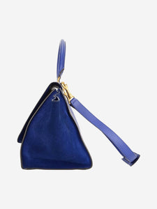 Celine Blue Trapeze leather and suede 2way bag