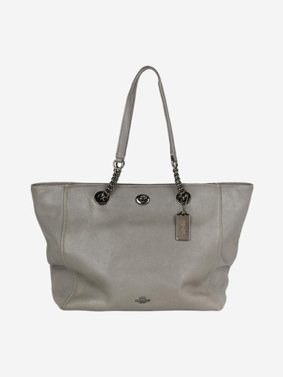 Grey turnlock tote bag Tote Bags Coach 
