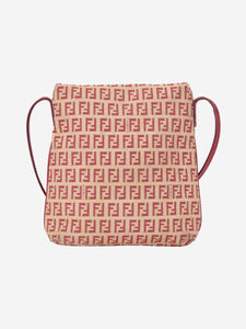 Fendi Red zucca canvas crossbody bag
