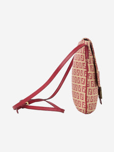 Fendi Red zucca canvas crossbody bag