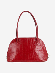 Mulberry Red croc embossed shoulder bag