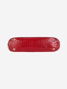 Mulberry Red croc embossed shoulder bag