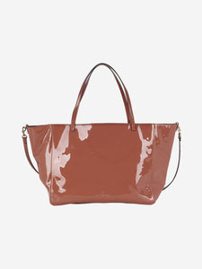 Valentino Brown patent tote bag