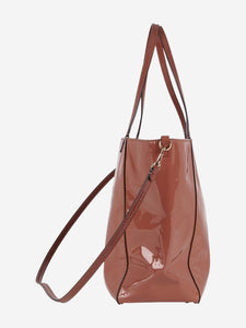 Valentino Brown patent tote bag