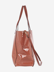 Valentino Brown patent tote bag