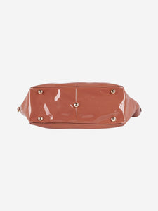 Valentino Brown patent tote bag