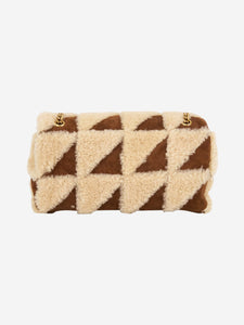 Saint Laurent Brown Jamie patchwork shearling bag
