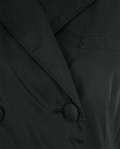 Prada Black double-breasted nylon jacket - size UK 12