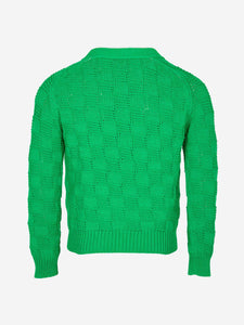 Bottega Veneta Green check knit cardigan - size S