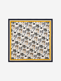 Multicolour silk cat printed scarf Scarves Stella McCartney 