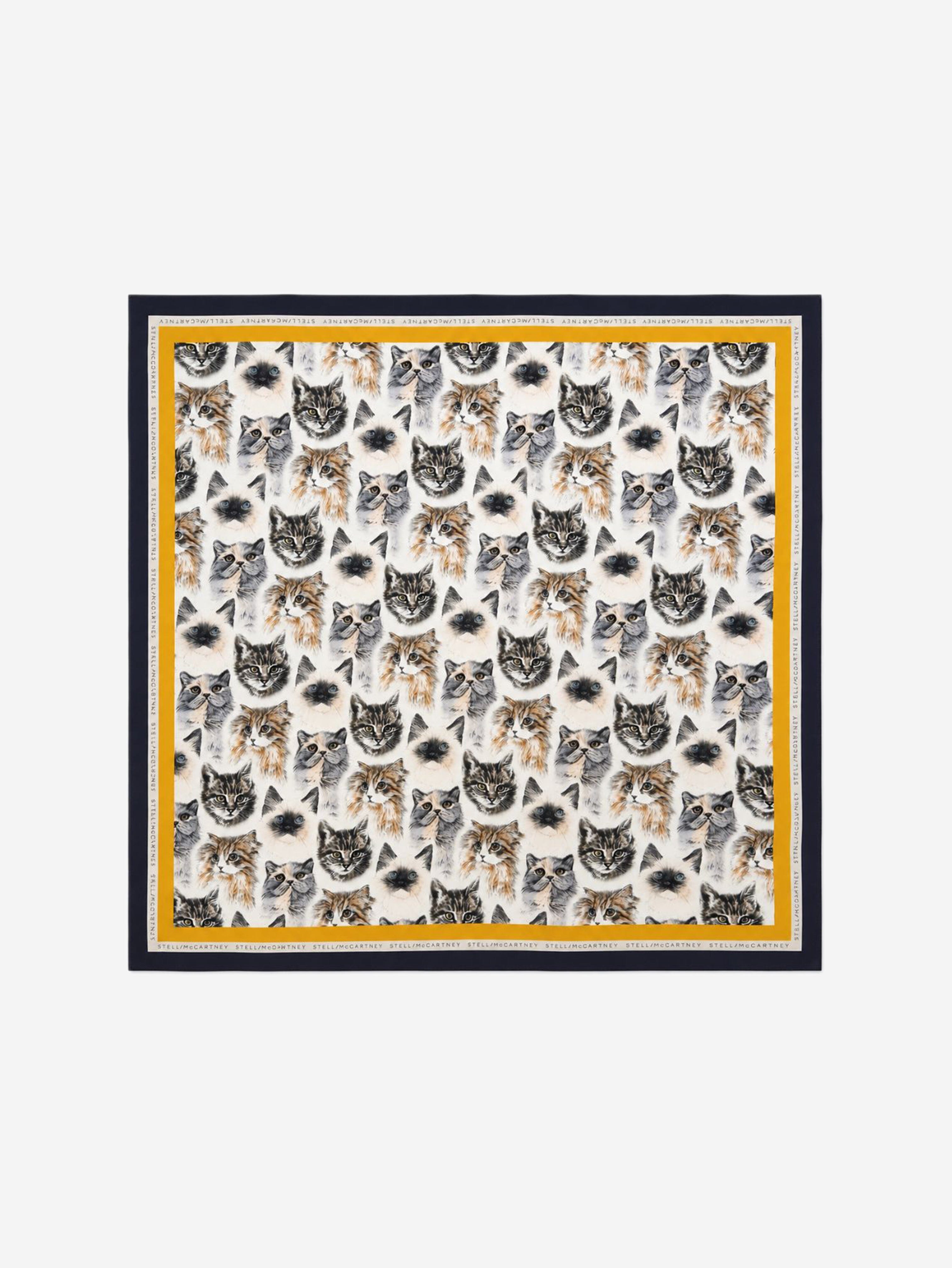 Multicolour silk cat printed scarf Scarves Stella McCartney 