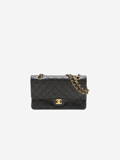 Black vintage 1989 medium lambskin Classic Double Flap bag Shoulder bags Chanel 