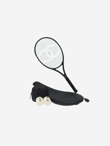 Chanel Black CC tennis racket and balls set