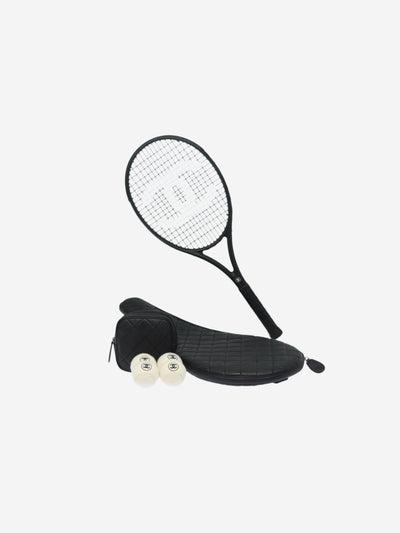 Black CC tennis racket and balls set Homeware Chanel 
