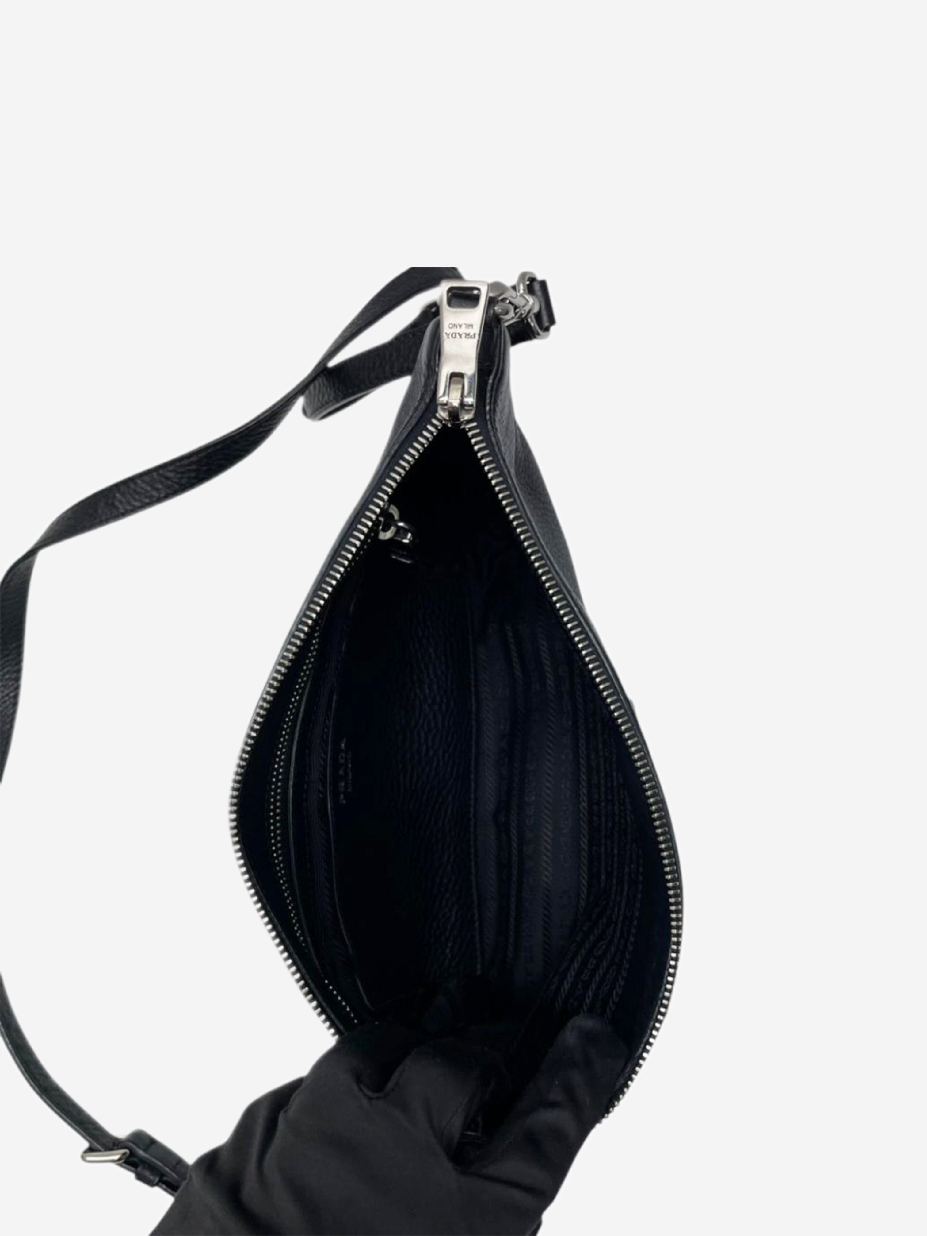 Black leather Vitello Danio bag Cross-body bags Prada 