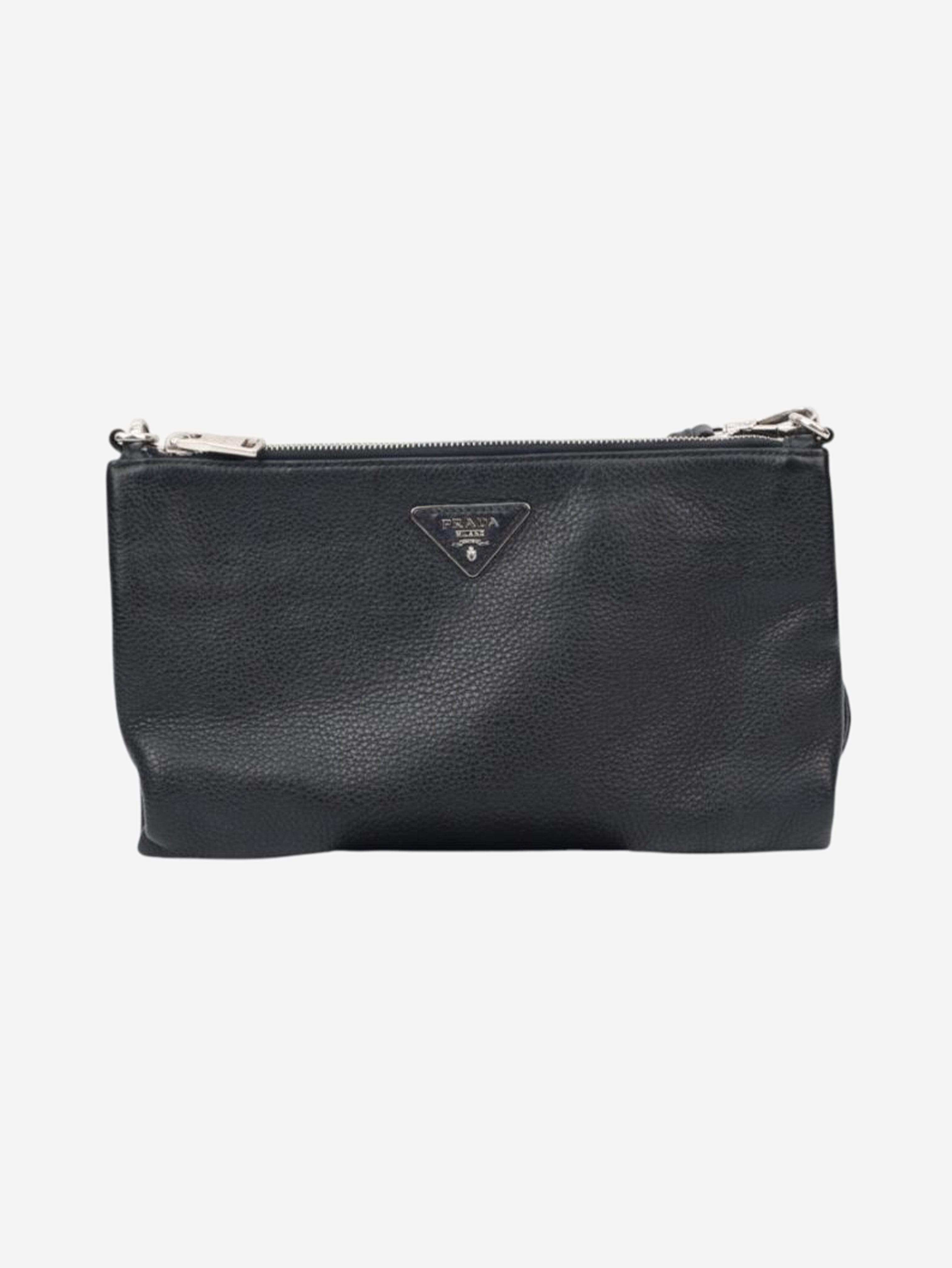 Black leather Vitello Danio bag Cross-body bags Prada 