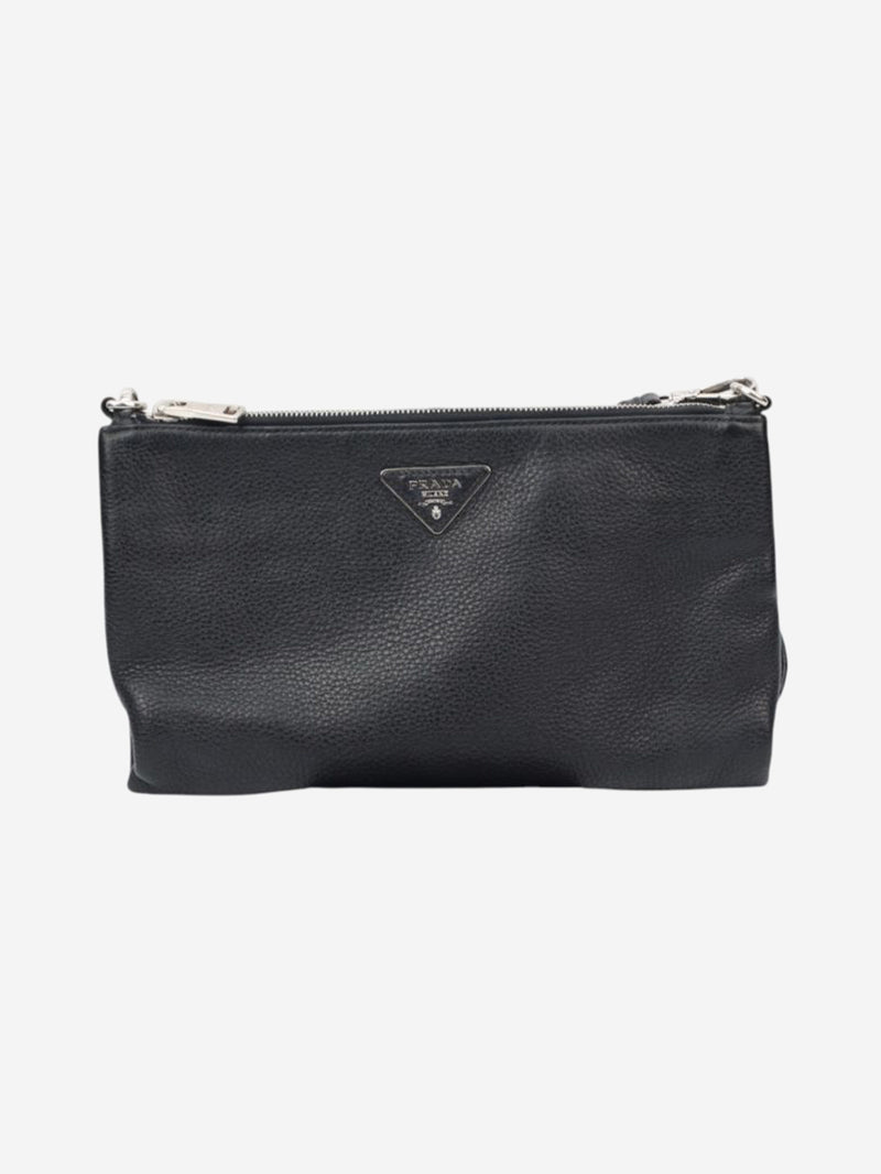 Black leather Vitello Danio bag Cross-body bags Prada 