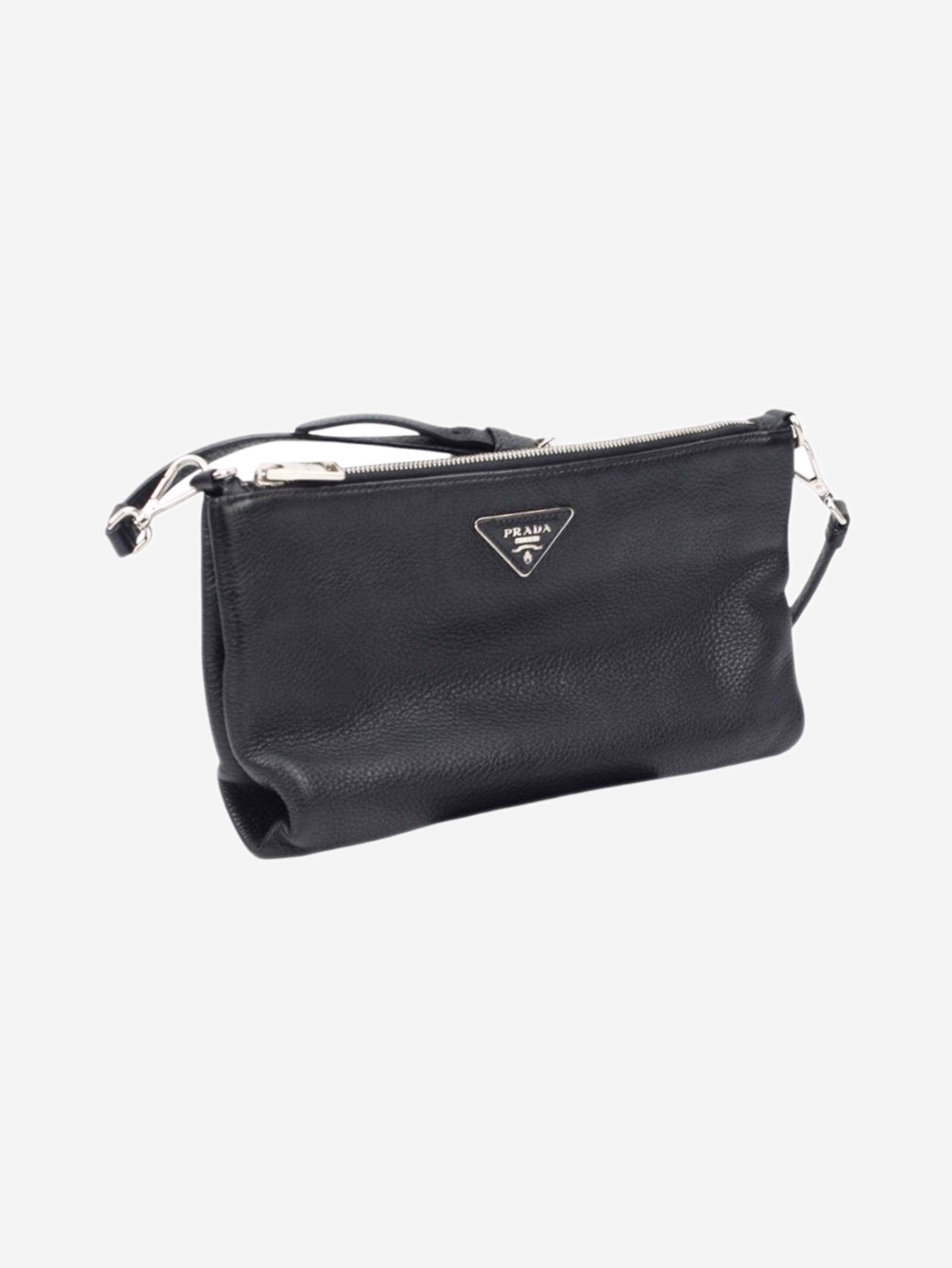 Black leather Vitello Danio bag Cross-body bags Prada 