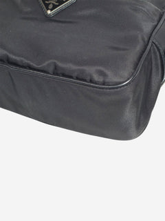 Black nylon crossbody camera bag