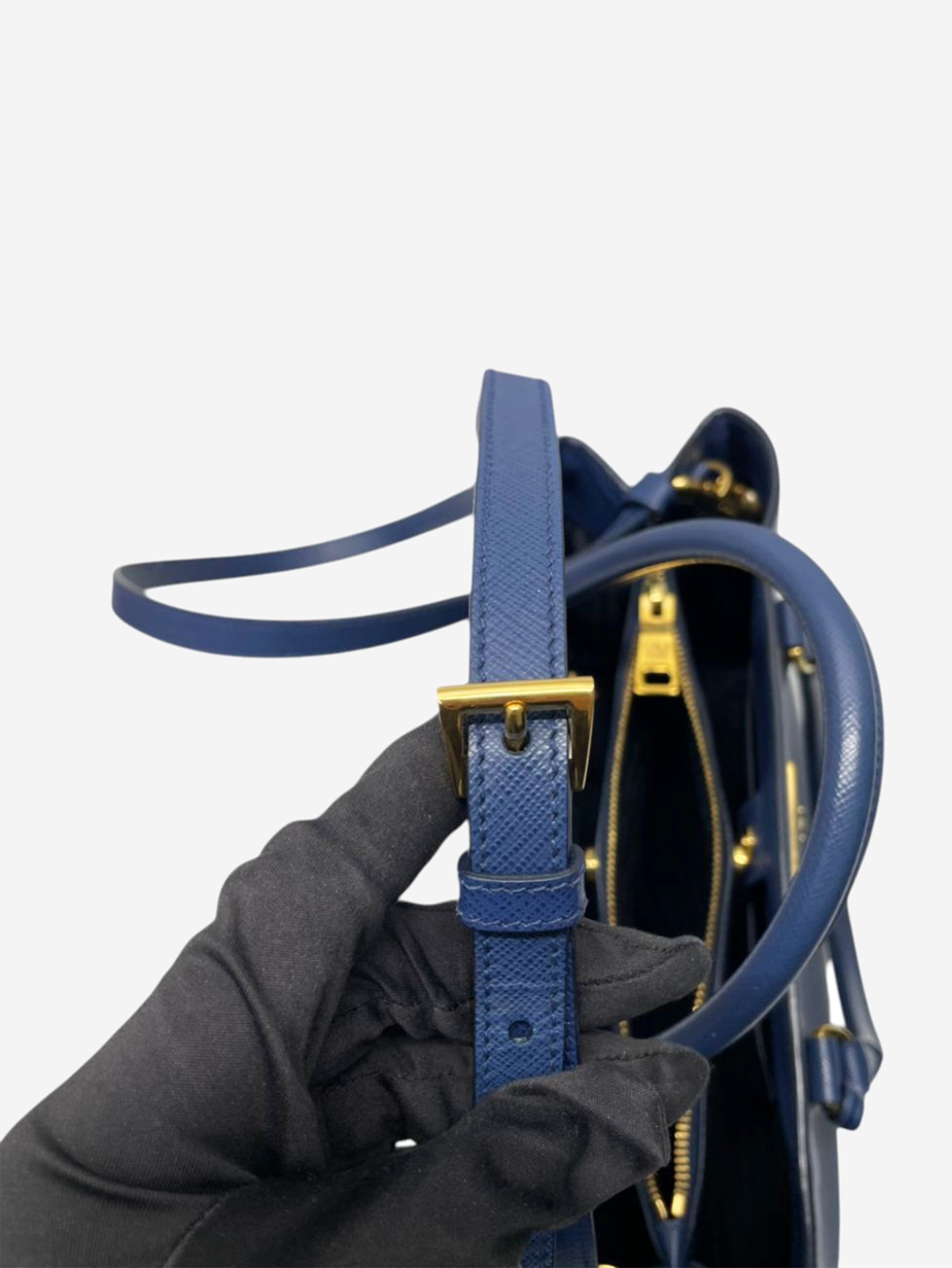 Blue Saffiano leather Galleria bag Shoulder bags Prada 