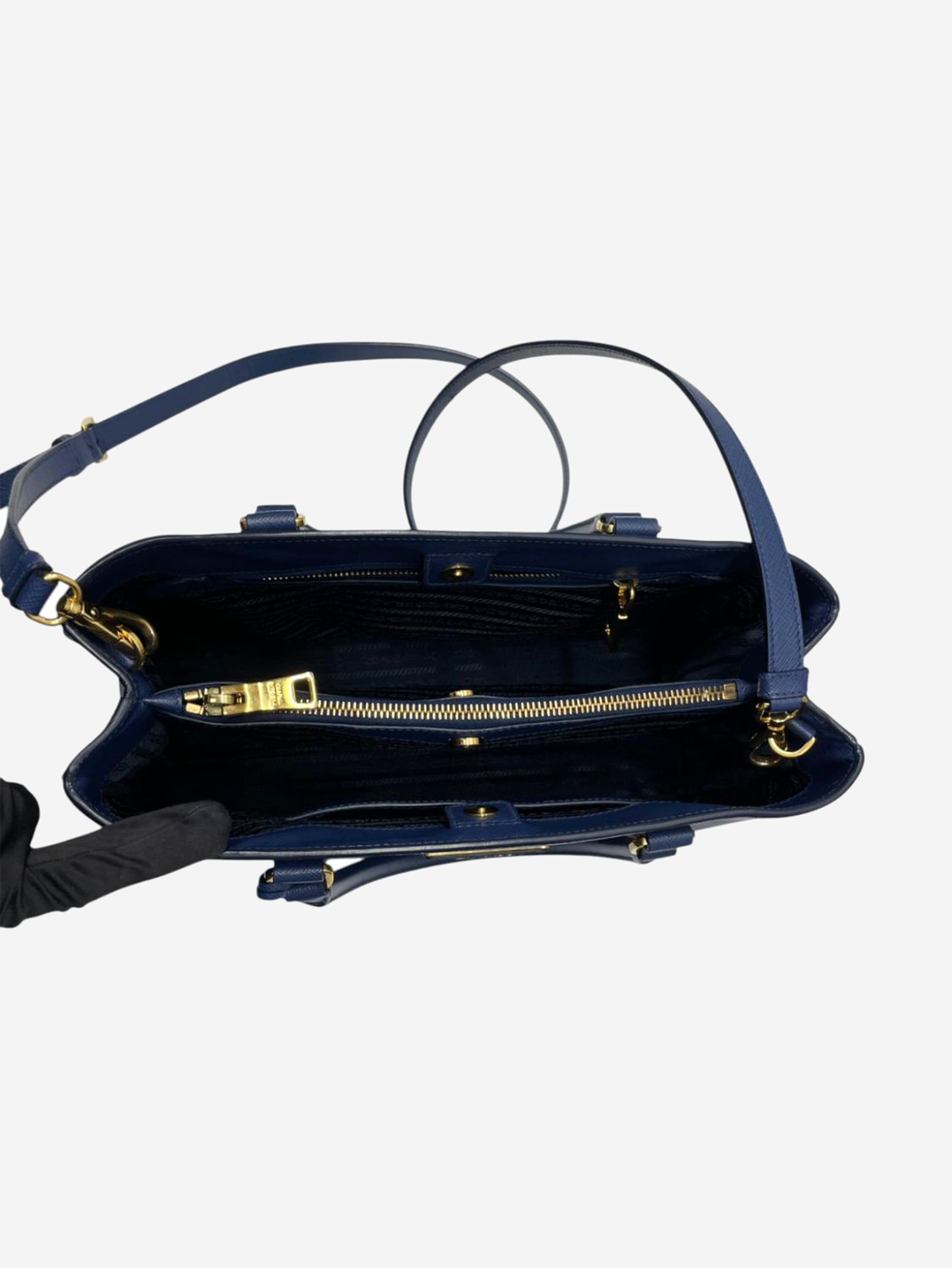 Blue Saffiano leather Galleria bag Shoulder bags Prada 
