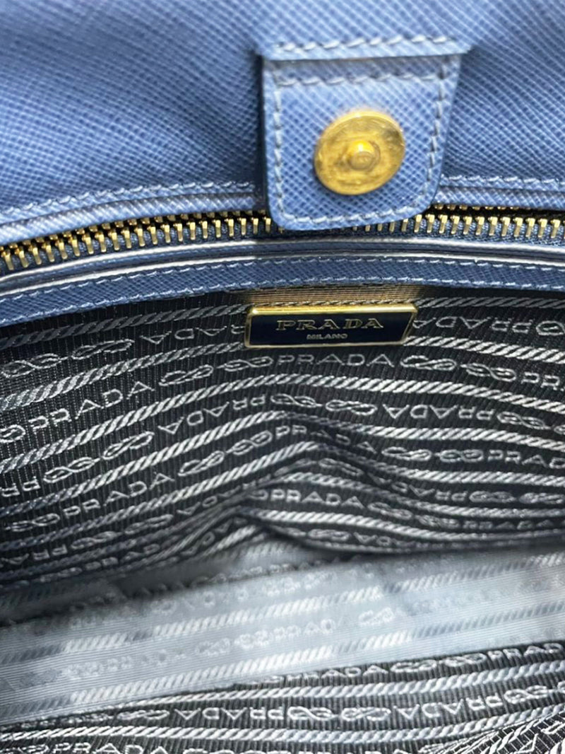 Blue Saffiano leather Galleria bag Shoulder bags Prada 