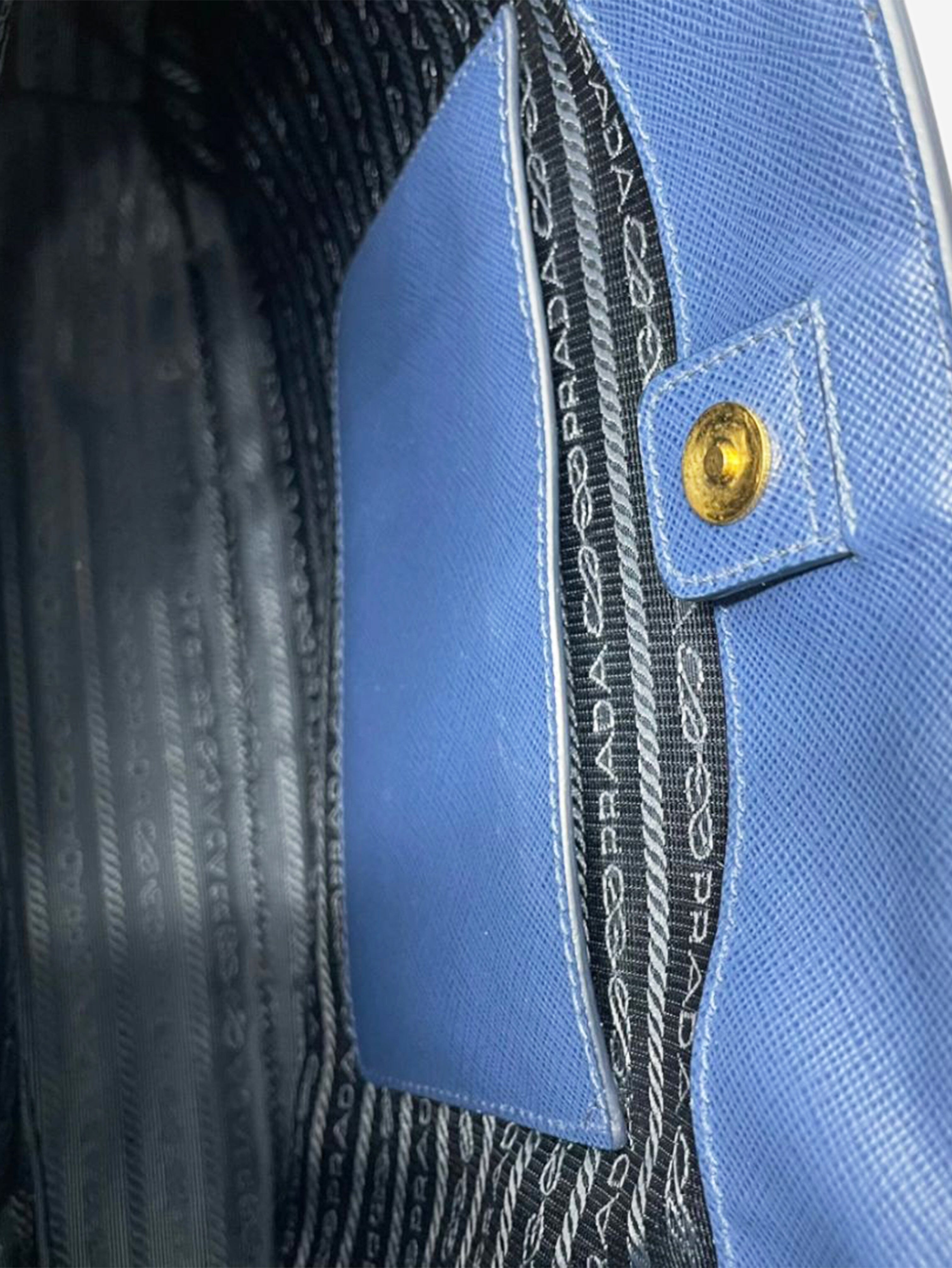 Blue Saffiano leather Galleria bag Shoulder bags Prada 