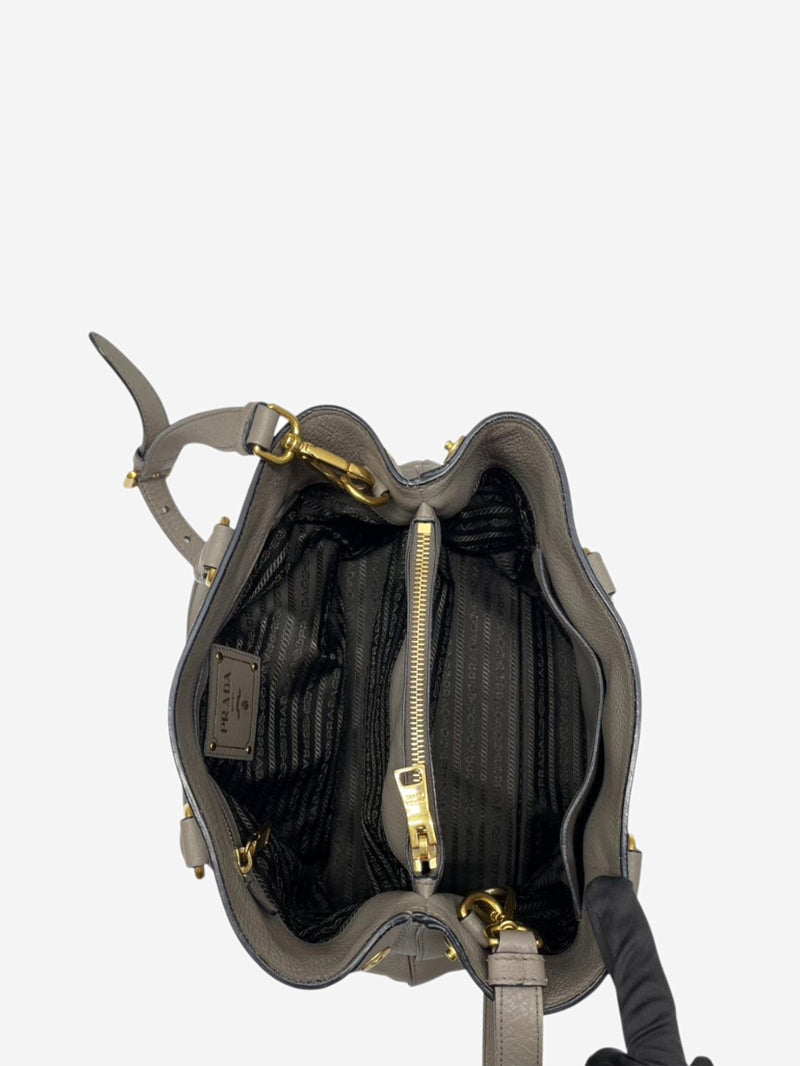 Grey leather Vitello bag Cross-body bags Prada 