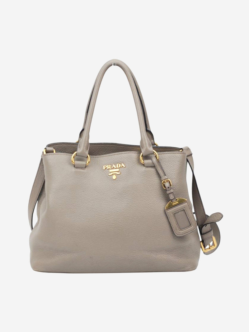 Grey leather Vitello bag Cross-body bags Prada 