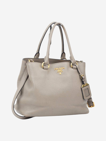Grey leather Vitello bag alternate image