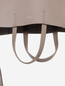 Celine Taupe Vertical Cabas small leather tote bag