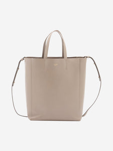 Celine Taupe Vertical Cabas small leather tote bag