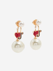 Dior Gold plated pearl drop earrings