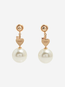 Dior Gold plated pearl drop earrings