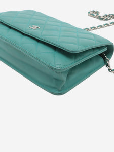 Chanel Turquoise 2015-2016 lambskin wallet on chain bag