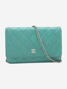 Chanel Turquoise 2015-2016 lambskin wallet on chain bag
